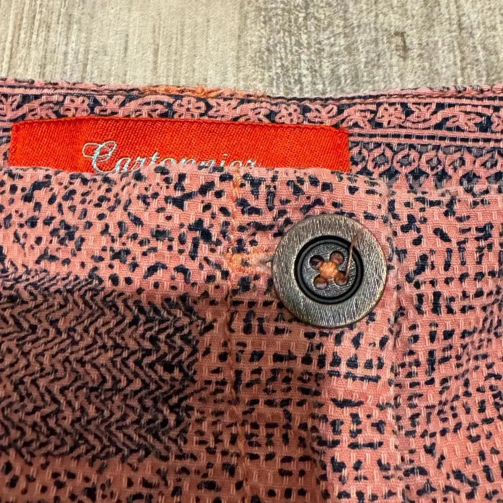 Anthropologie Cartonnier Island Hopper Shorts 4 Pink Side Button Down - Picture 6 of 8